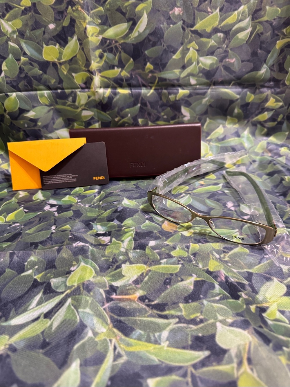 Fendi Womens Glasses in Olive Green and Brown case
